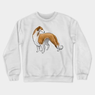 Dog - Borzoi - Red and White Crewneck Sweatshirt